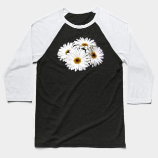 Daisies - Four White Daisies Baseball T-Shirt